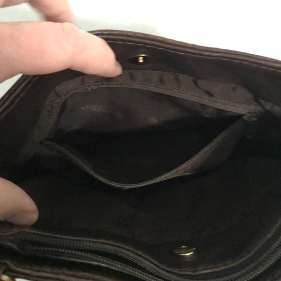 Fossil Purse Womens Leather Brown Shoulder Multiple Pockets Inside and Out - Picture 14 of 15